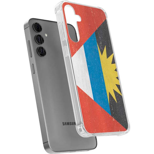 Antigua and Barbuda Flag Distressed Galaxy S24 Plus Clear Case